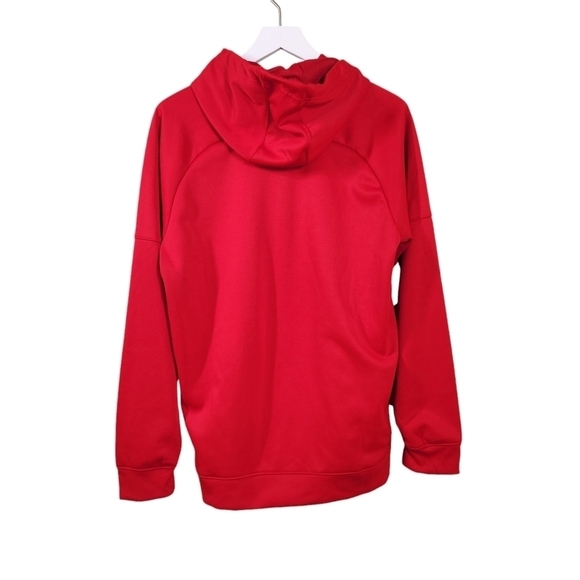 Adidas Climawarm Hoodie Mens Red w Black Logo, sz L - Picture 2 of 9